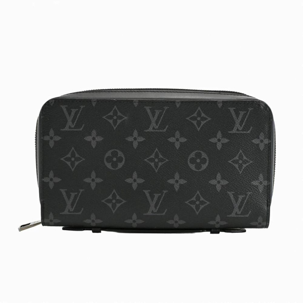 Louis Vuitton Zippy Wallet Long Wallet Leather Black